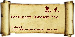 Martinecz Annamária névjegykártya