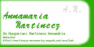 annamaria martinecz business card